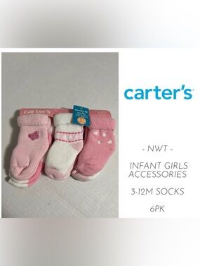 🆕CARTER’S - 3/12M - NWT - 6PK - INFANT GIRLS COZY SOCKS